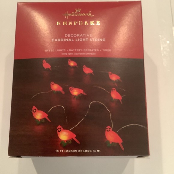 Hallmark Decorative Cardinals Magic Light String 10' With 6 Hour Timer 2021 NEW - Picture 5 of 6
